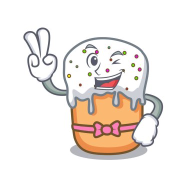 İki Paskalya kek karakter karikatür parmak