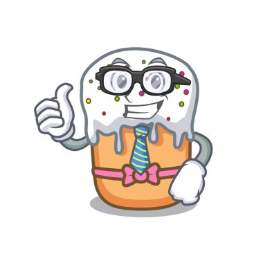 İşadamı Paskalya kek karakter karikatür