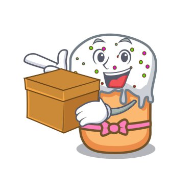Kutusu Paskalya kek karakter karikatür ile