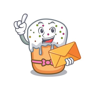 Zarf Paskalya kek karakter karikatür ile