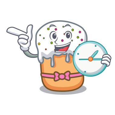 Saati ile Paskalya kek karakter karikatür