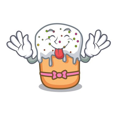 Paskalya kek maskot karikatür dil