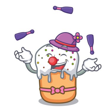 Paskalya kek maskot karikatür hokkabazlık