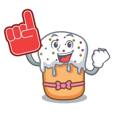 Köpük parmak Paskalya kek maskot çizgi film