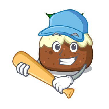 Karakter karikatür iskambil beyzbol meyve pasta