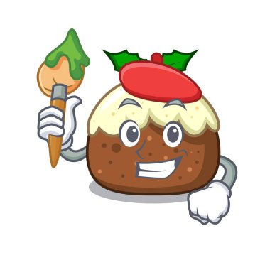 Sanatçı meyve pasta karakter karikatür