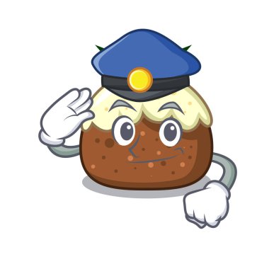 Polis meyve pasta karakter karikatür