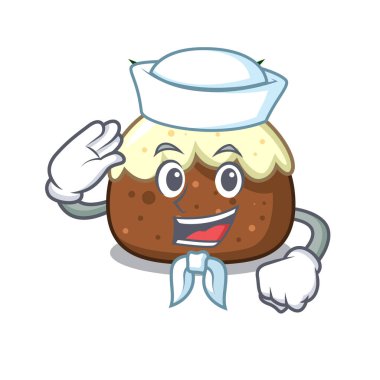 Denizci meyve pasta karakter karikatür