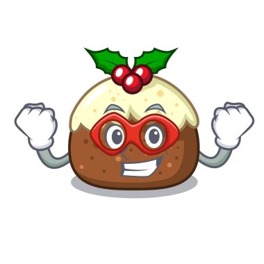 Süper kahraman meyve pasta karakter karikatür