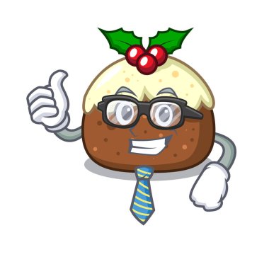 İşadamı meyve pasta karakter karikatür