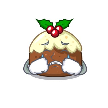 Ağlayan meyve pasta karakter karikatür