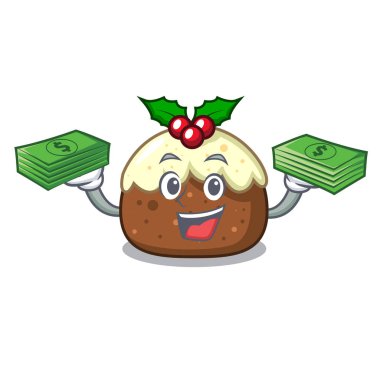 Para çantası meyve pasta maskot karikatür ile