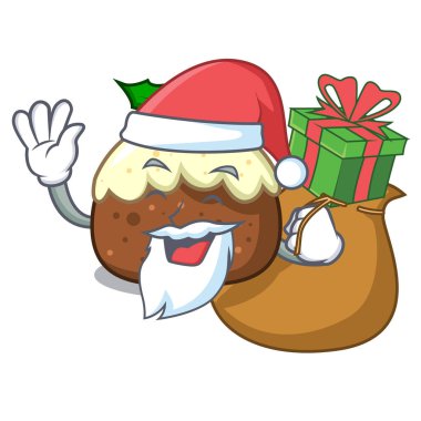 Noel Baba hediye meyveli kek maskot çizgi film