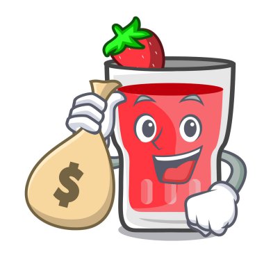 Para çantası çilek mojito karakter karikatür ile