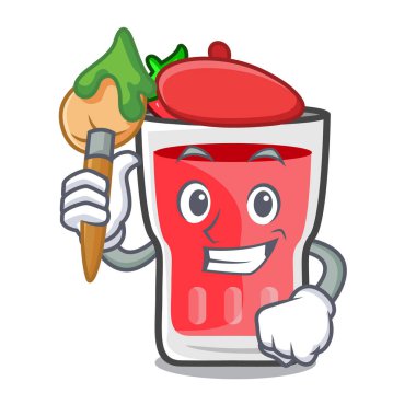 Sanatçı çilek mojito karakter karikatür