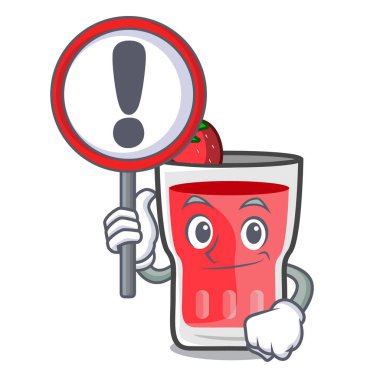 İşareti çilek mojito karakter karikatür ile