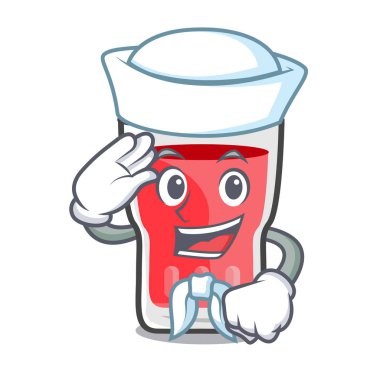 Denizci çilek mojito karakter karikatür