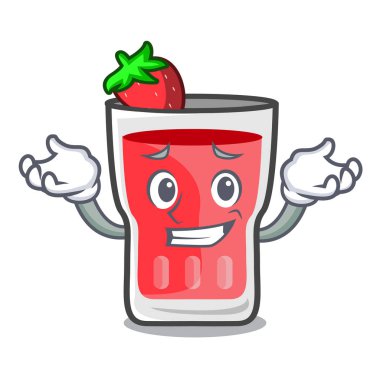 Çilek mojito karakter karikatür sırıtarak