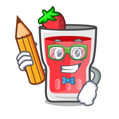Öğrenci çilek mojito karakter karikatür