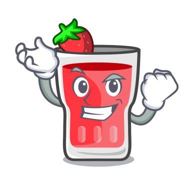 Başarılı çilek mojito karakter karikatür