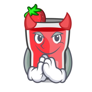 Şeytan çilek mojito maskot çizgi film