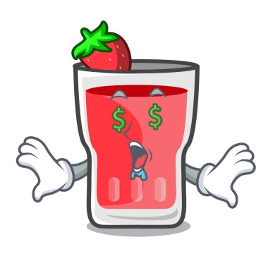 Para göz çilek mojito maskot çizgi film