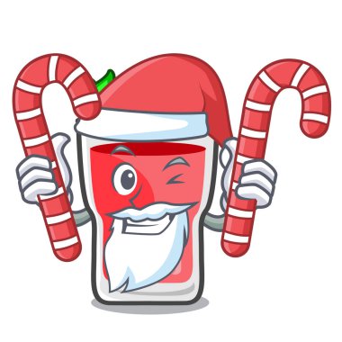 Santa şeker çilek mojito maskot karikatür ile