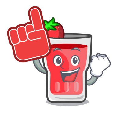 Köpük parmak çilek mojito maskot çizgi film