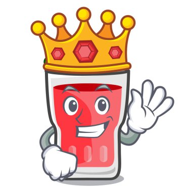 Kral çilek mojito maskot karikatür vektör çizim