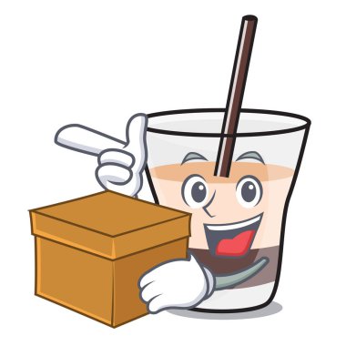 Kutusu beyaz Rus karakter karikatür ile