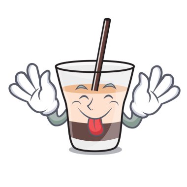 Beyaz Rus maskot karikatür dil