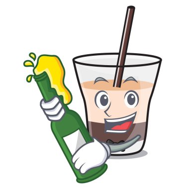 Bira Beyaz Rus maskot karikatür ile