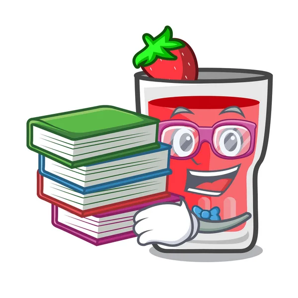 Öğrenci kitap çilek mojito maskot karikatür ile