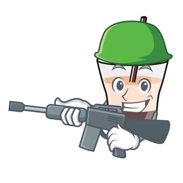 Armee weiß russischen Charakter Cartoon — Stockvektor