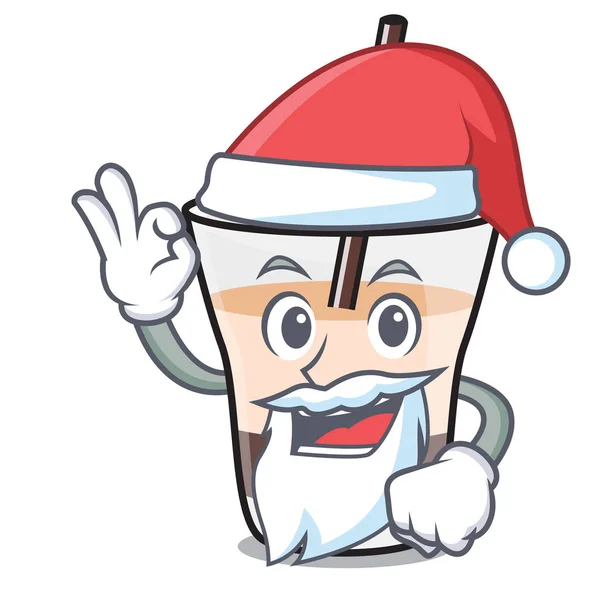 Santa witte Russische mascotte cartoon — Stockvector