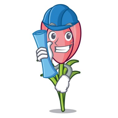 Mimar çiğdem çiçek karakter karikatür