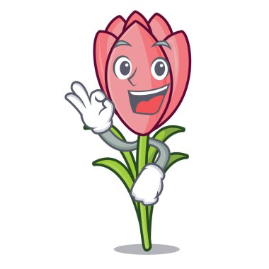 Çiğdem çiçek karakter karikatür Tamam