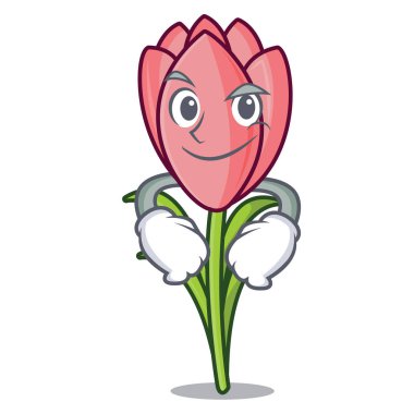 Smirking çiğdem çiçek karakter karikatür