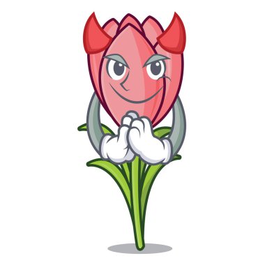 Şeytan çiğdem çiçek maskot çizgi film