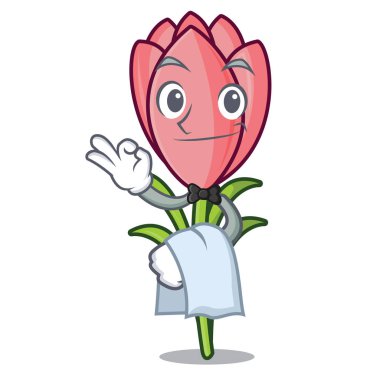 Garson çiğdem çiçek maskot çizgi film