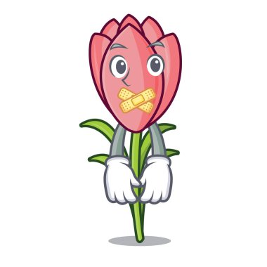 Sessiz çiğdem çiçek maskot çizgi film