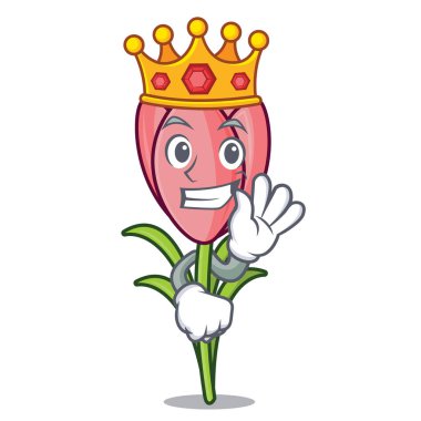 Kral çiğdem çiçek maskot çizgi film