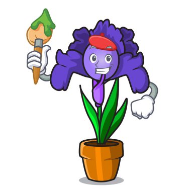Sanatçı Iris çiçek karakter karikatür