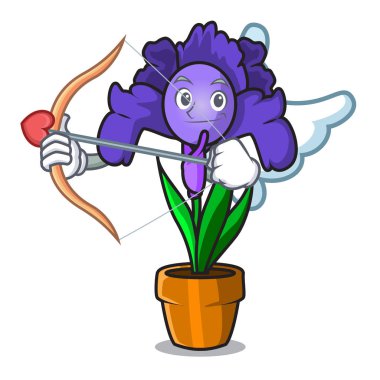 Aşk tanrısı Iris çiçek karakter karikatür