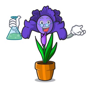 Profesör Iris çiçek karakter karikatür