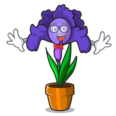 Geek Iris çiçek karakter karikatür