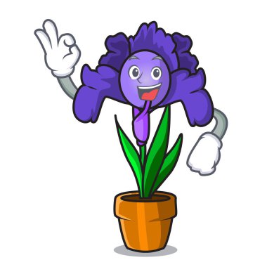 Iris çiçek karakter karikatür Tamam