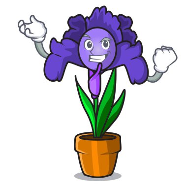 Başarılı Iris çiçek karakter karikatür