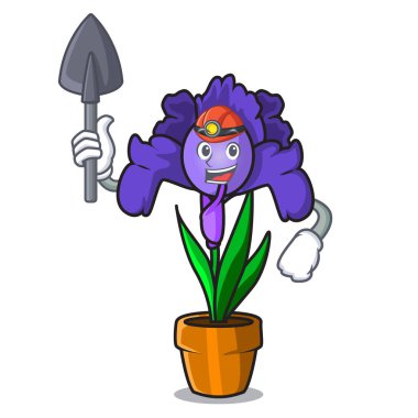 Madenci Iris çiçek maskot çizgi film