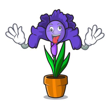 Deli Iris çiçek maskot çizgi film
